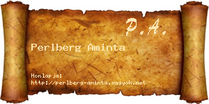 Perlberg Aminta névjegykártya